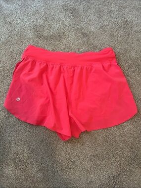 Lululemon Women's Hot Pink Shake It Out High Rise Running Shorts Size Medium
